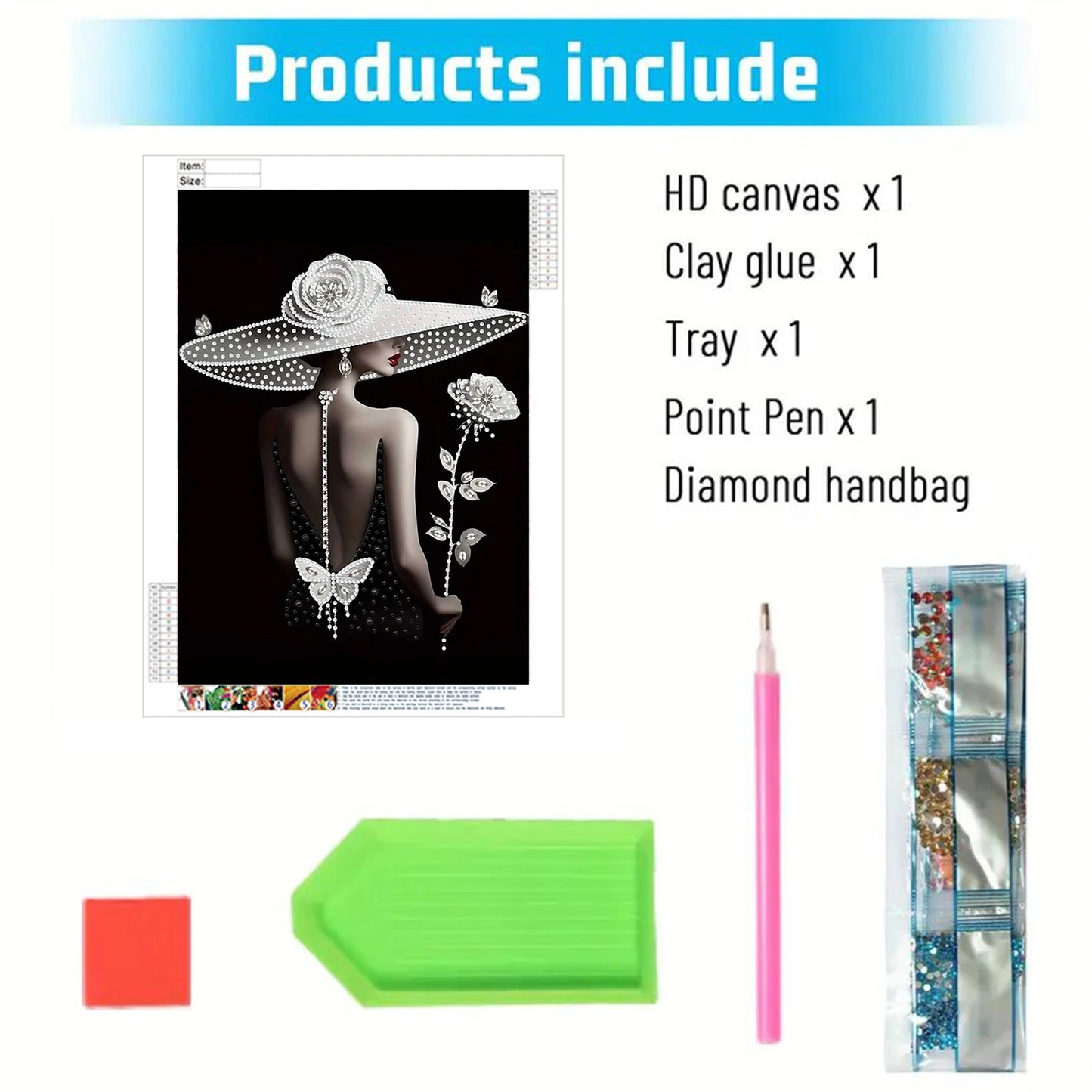 Beauty Special Shaped 5D DIY Partial Drill Diamond Art Kit for Adults Beginners Home Decor Crystal Diamond Art 11.81x15.75inch