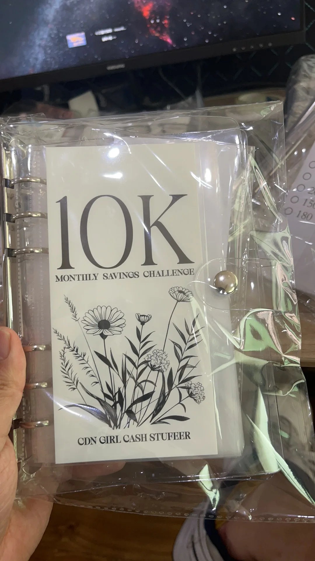 12-Month Money Saving Challenge Planner to Achieve 10K/5K/2.5K Goals, Durable Pvc Six-Ring Binder, Cash Savings Management