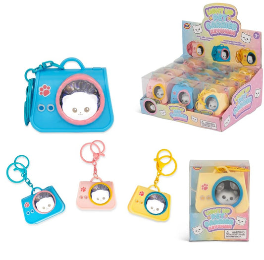Light Up Pet Carrier Keychain