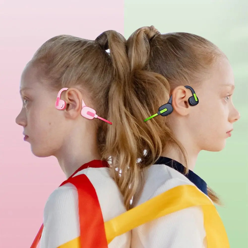 Hands-free Kids Bluetooth Headphones Earbuds Built-in 8GB Bone Conduction Headphone Stereo Sound Adjustable
