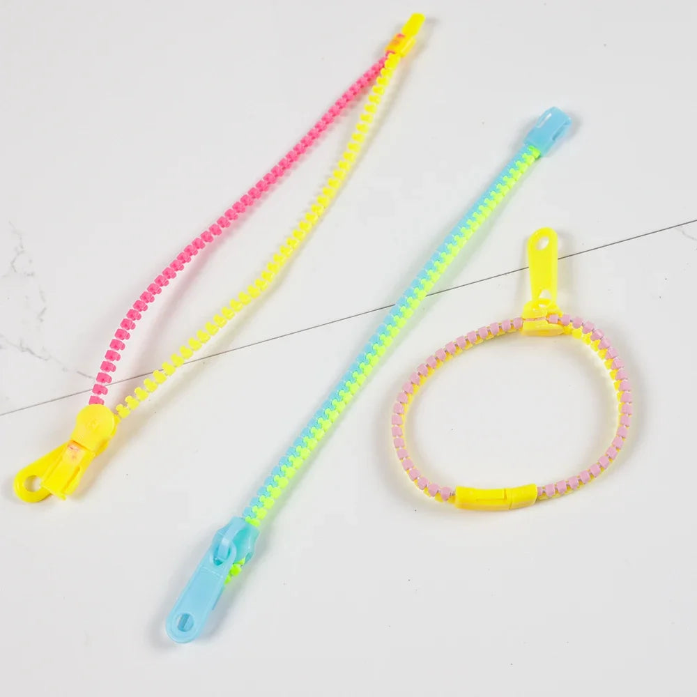 15Pc Colorful Antistress Zipper Bracelet Sensory Fidget Toy for Kids Birthday Party Favors Baby Shower Goodie Bag Halloween Gift
