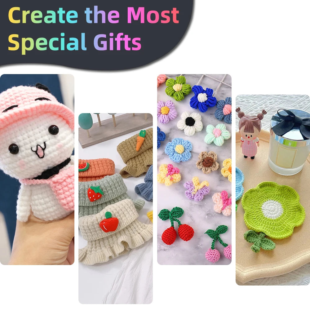 50pcs Durable Polyester Soft Yarn Set for Hand Knitting & Crocheting Arts, 25g/Piece, Creative Crocheted Art Decoration Yarns