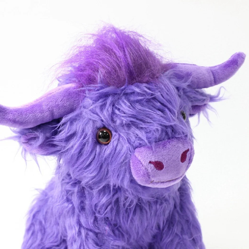 Cute Highland Cow Plush Toys Stuffed Animal Toy Dolls Simulation Long Hair Cow Plush for Kids Birthday Gift Home Decoration