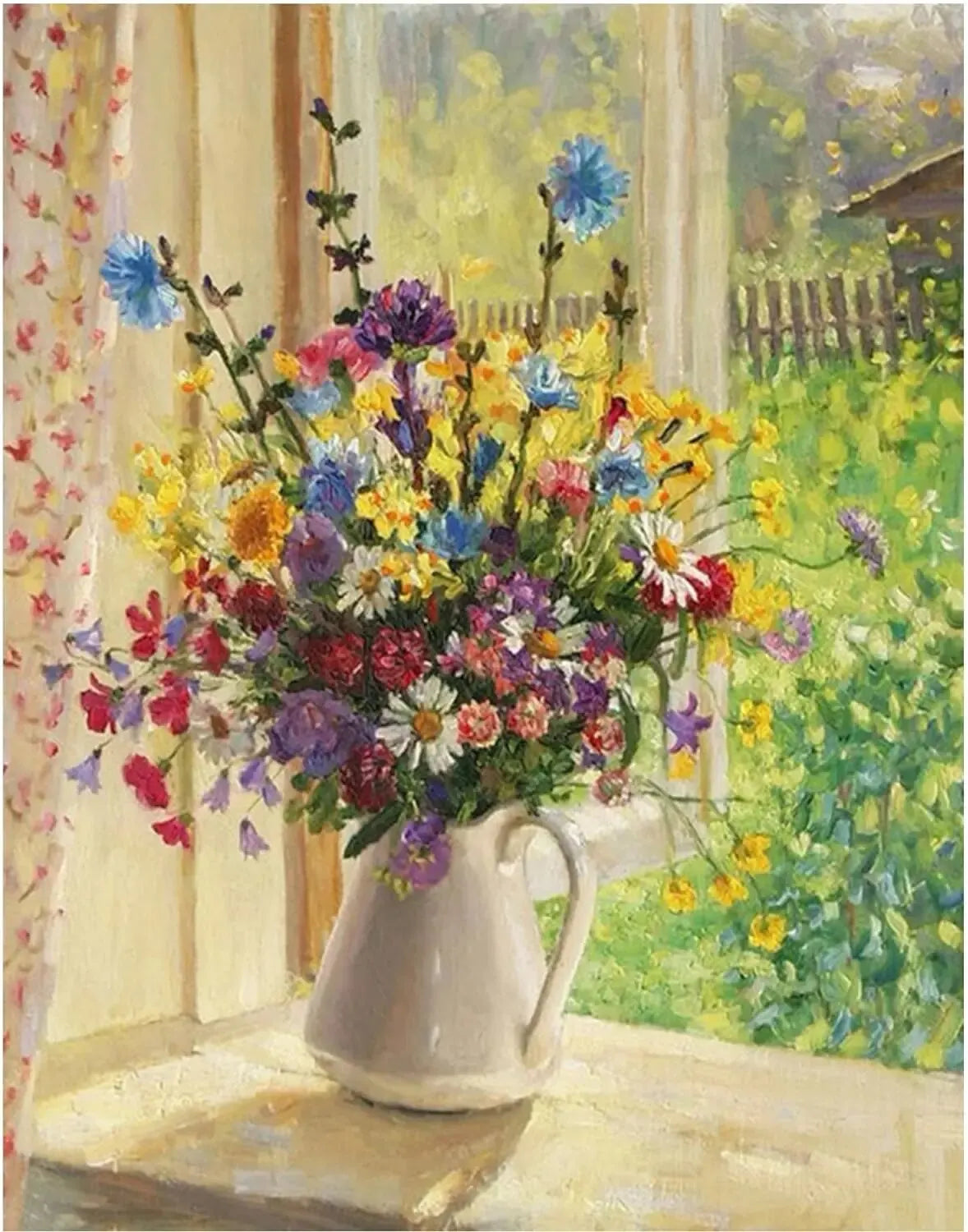 5D Diy Diamond Painting Flower Cross Stitch Kit AB Diamond Round Diamond Rose Sunflower Diamond Embroidery Mosaic Art Home Decor