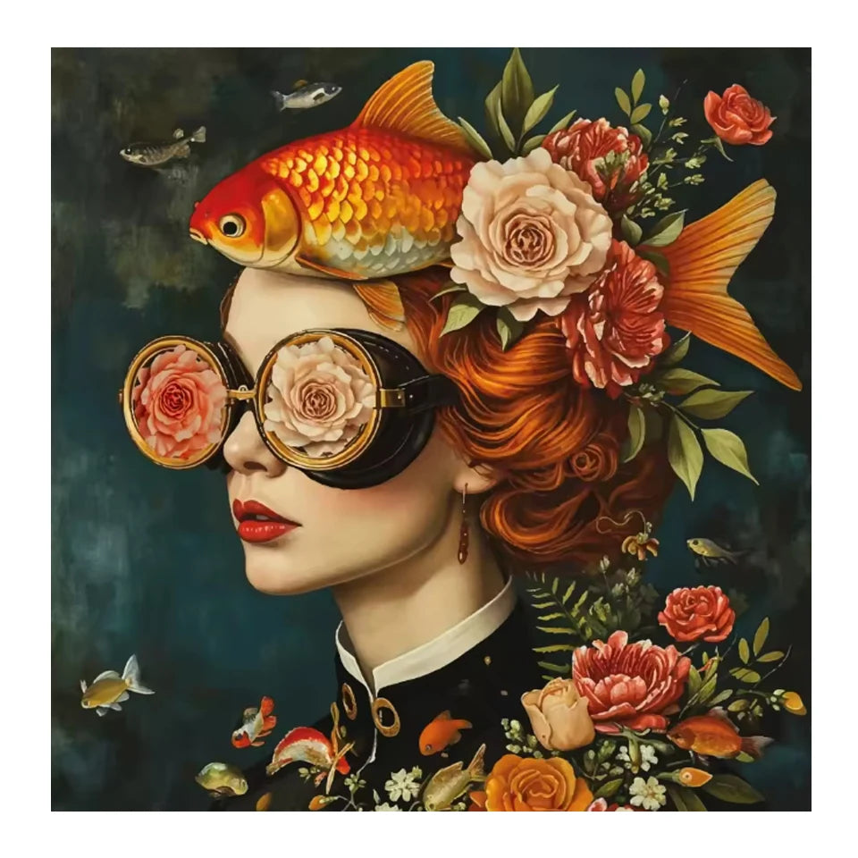 5D DIY Diamond Painting Art Surrealism Flowers Sunglasses Girl Bird Mosaic Embroidery Kit  Rhinestone Cross Stitch Home Decor