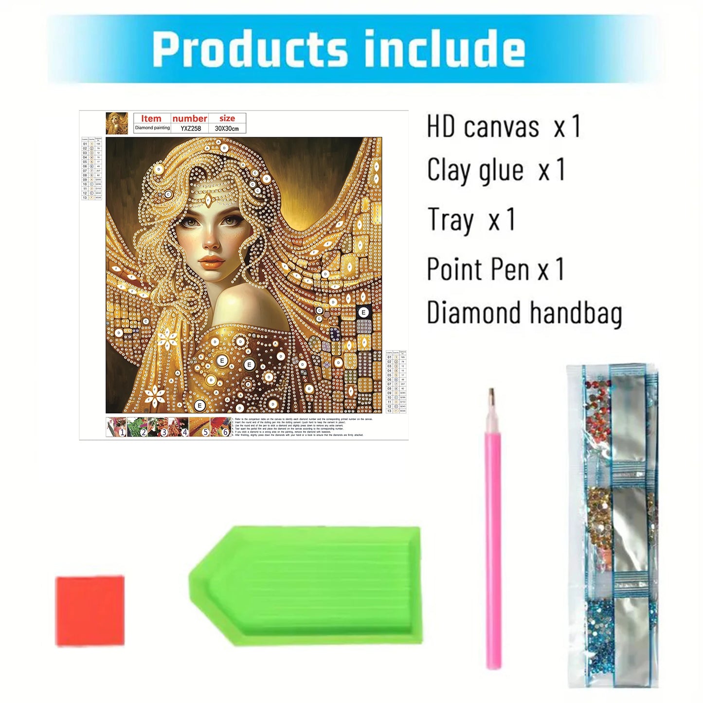 Beauty Special Shaped 5D DIY Partial Drill Diamonds Dots Gem Art Kits for Adults Home Wall Decor Diamond Dots Paintings 30x30cm