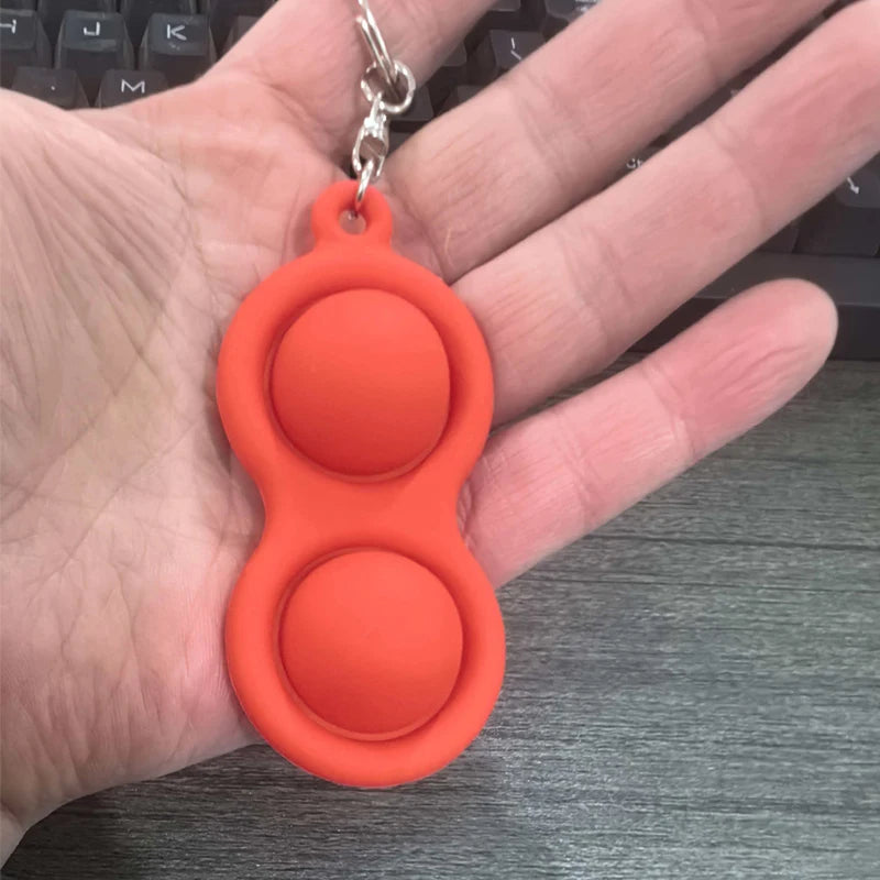 Silicone Push Bubbles Fidget Keychain Backpack Charm Stress Relief Anxiety ADHD Autism Sensory Toys Cool Stuff Kids Boys Girls