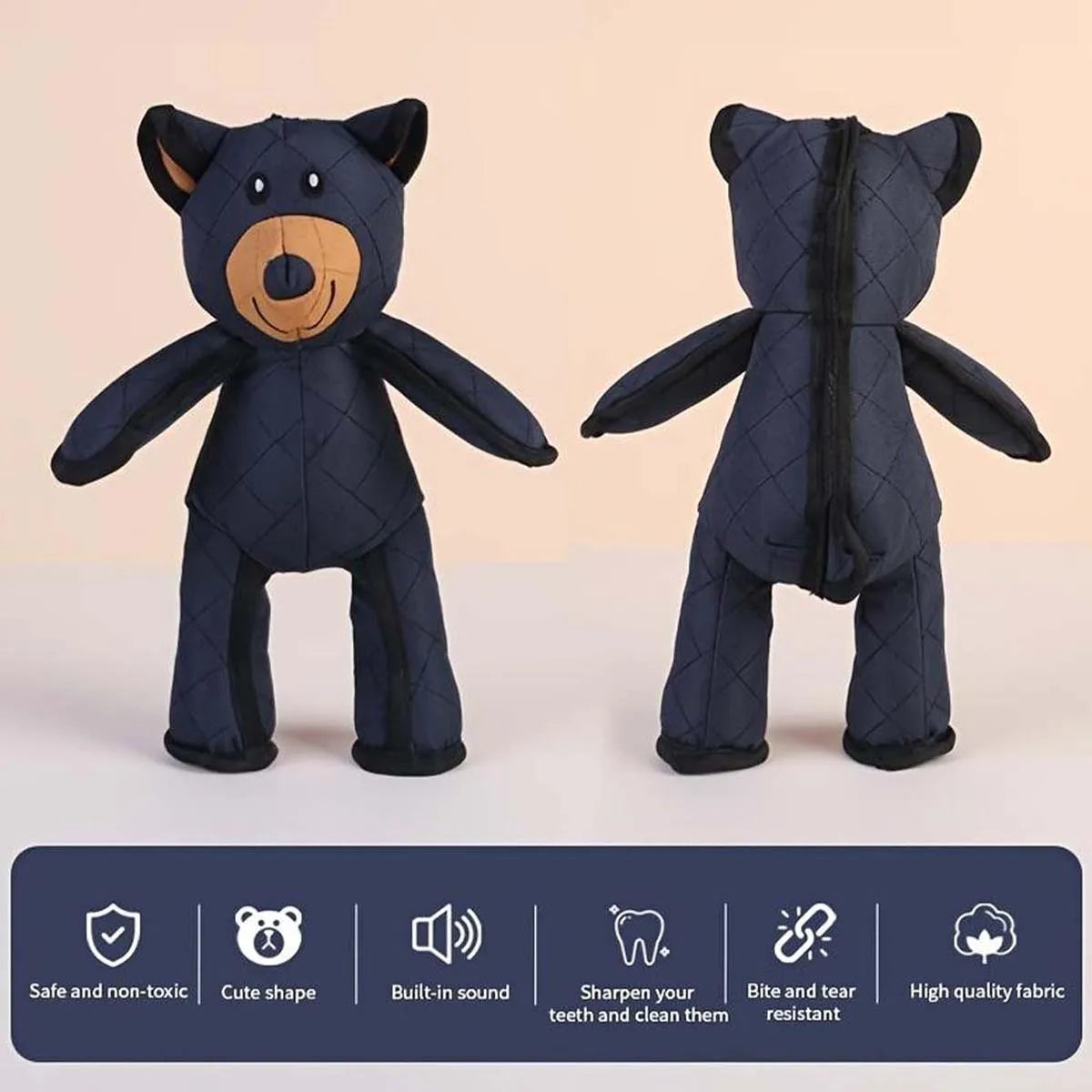 Squeaker Teddy Bear Dog Toys Aggressive Chewers Indestructible Stuffed Plush Dog Squeaky Toys Keep Them Busy For All Dogs Breeds