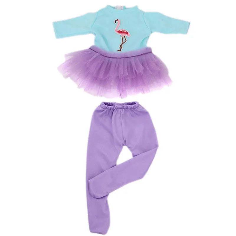 43cm Reborn New Born Baby Doll Clothes Unicorn Flamingo Fanny Cartoon Doll Accessories 18 inch Doll  Clothes American girl`s Toy