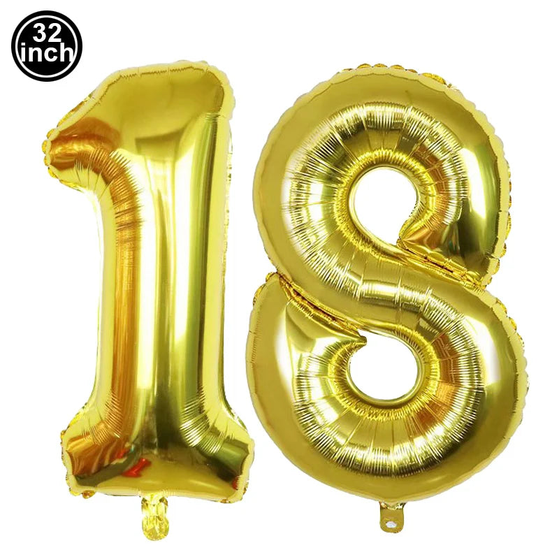 18th Birthday Party Supplies Black Gold 18th Birthday Plates Napkins Dinnerware for Boys Girls 18 Years Old Birthday Party Decor