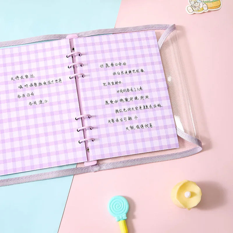 Cute Colour Grid A5/A6 Loose Leaf Notebook Refill Spiral Binder