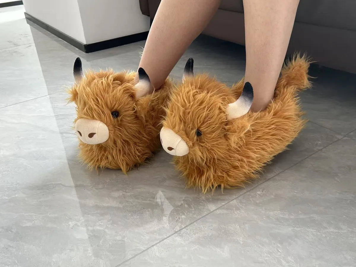 Long-Haired Cow Scotch Highland Cow Animal Shoes, Size 28*27*19cm, Purchase of the Store, Shoes for the Quantity of Yourself, Look at Whether You Wear It