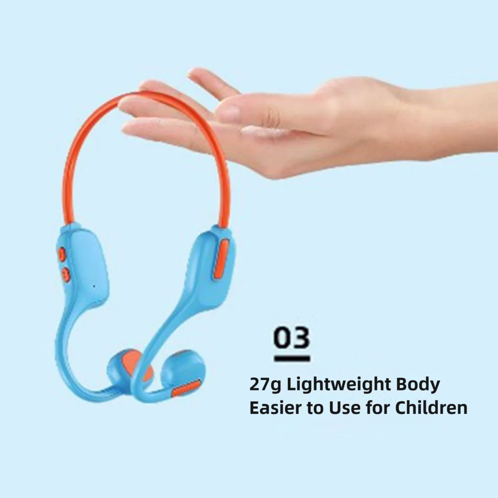 Hands-free Kids Bluetooth Headphones Earbuds Built-in 8GB Bone Conduction Headphone Stereo Sound Adjustable