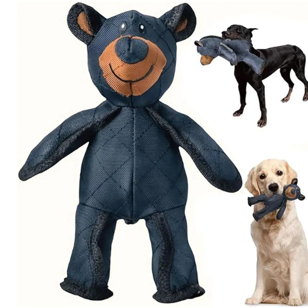 Pet Dog Toys Bear Doll Stress Relief Toys Squeaky Dark-Blue Bear Toy Robust Dog Bear Toy For Small Medium and Large Dog 2025 New