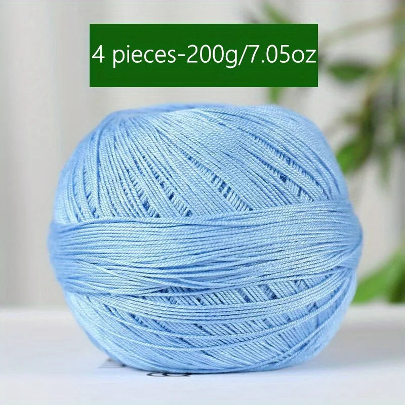 1PC Premium Mercerized Silk Lace Yarn Bundle-Soft, Durable, Vibrant Colors for DIY Knit & Crochet  Soft and Suitable for Summer