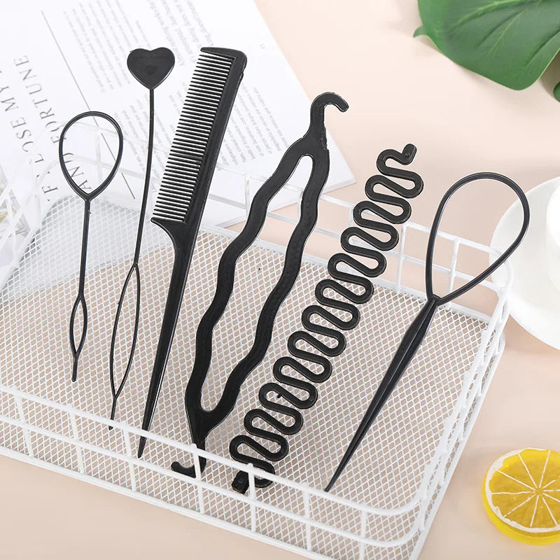 6pcs Hair Styling Set Hair Design Styling Tools Accessories DIY Hair Accessories Hair Modelling Tool Kit Hair Styling Tool Set