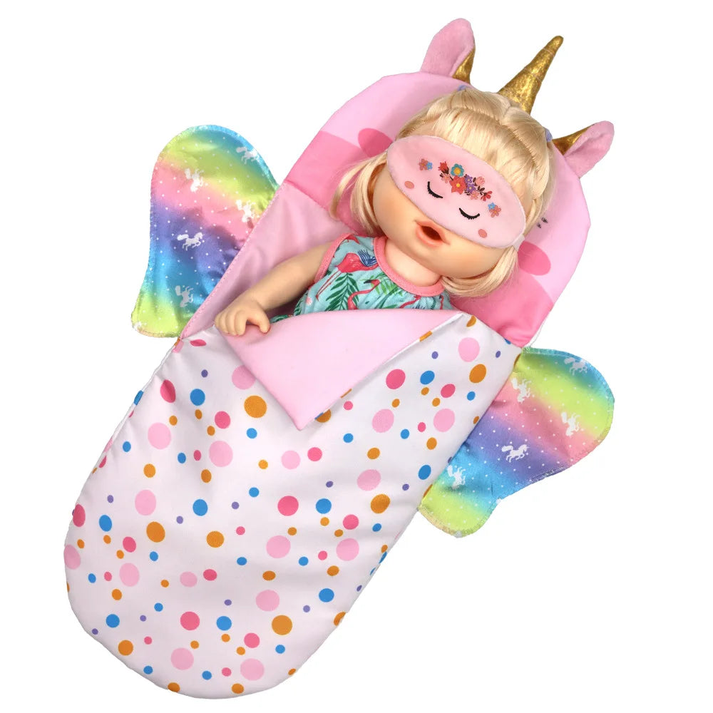 Dolls Out Going Carry Bag Set Children's Handbag+2pcs Diapers+Sleepig Bag 43-45cm Newborn Doll Clothes Accessories Birthday Gift