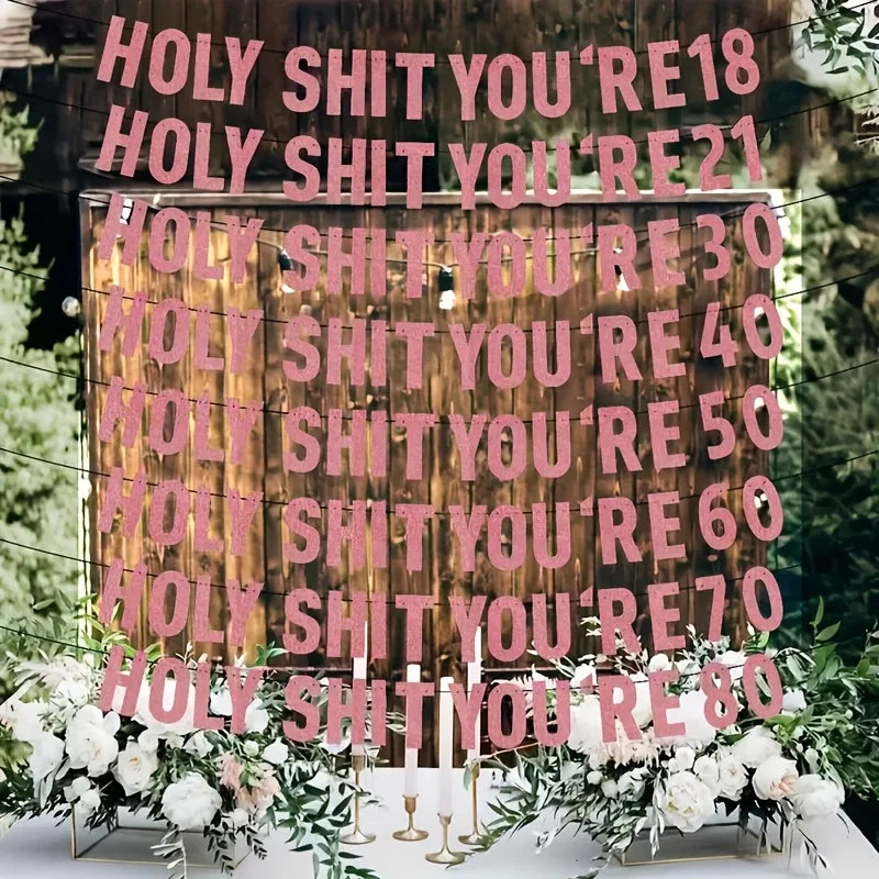 Black "Oh My God, You're 18, 21, 30, 40, 50, 60, 70" Birthday Party Banner All Age Groups To Celebrate Birthday Party Decor Gift