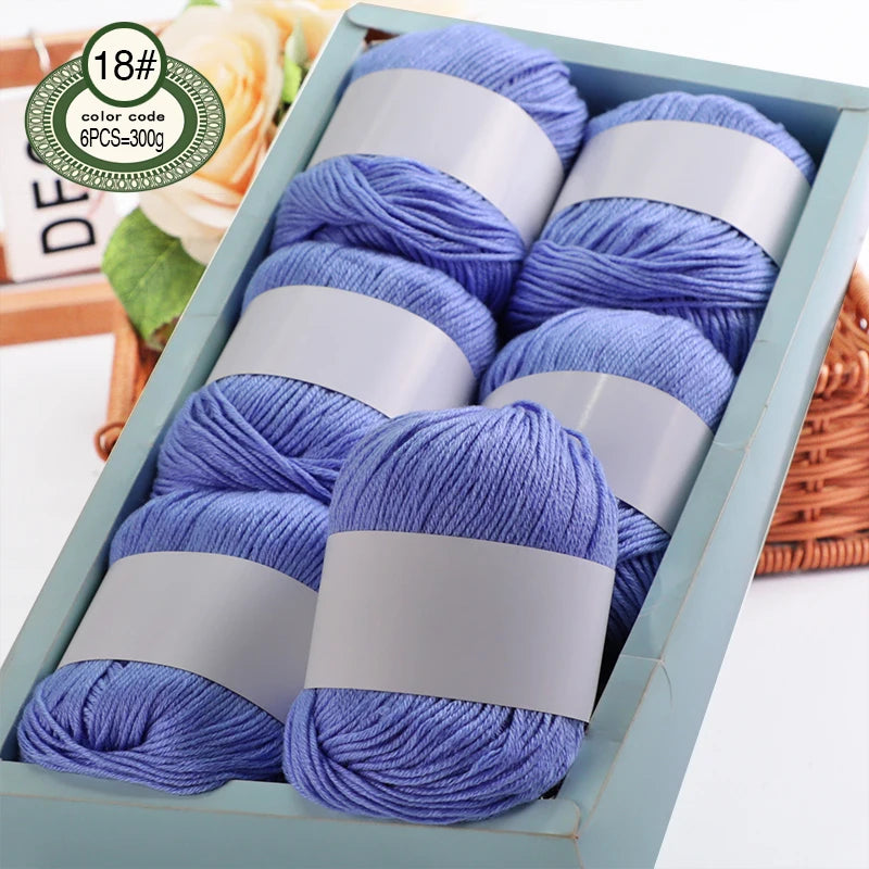 6pcs/Set Luxury Silk Blend Yarn, 50g Each, Soft Knitting Yarn Suitable For Sweaters, Baby Blankets And Scarves, Multiple Colors