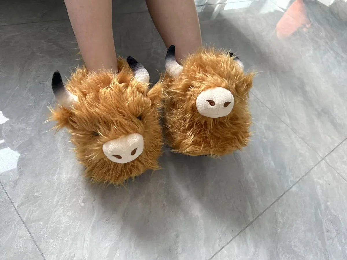Long-Haired Cow Scotch Highland Cow Animal Shoes, Size 28*27*19cm, Purchase of the Store, Shoes for the Quantity of Yourself, Look at Whether You Wear It