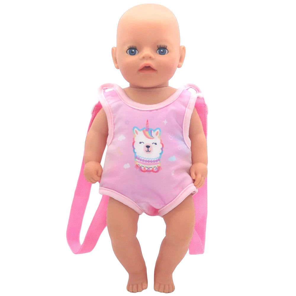 Alpaca Style Dolls Out Going Carry Bag 43-45cm Newborn Doll Clothes Accessories Christmas Birthday Gift18 Inch Doll Backpack Bag