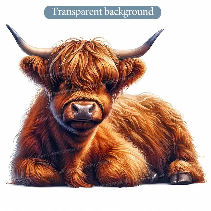 Highland Cow Cute Baby Cow Wall Sticker Toilet Lid Sticker Bedroom Entrance Living Room Porch Home Decora Waterproof Decals S842