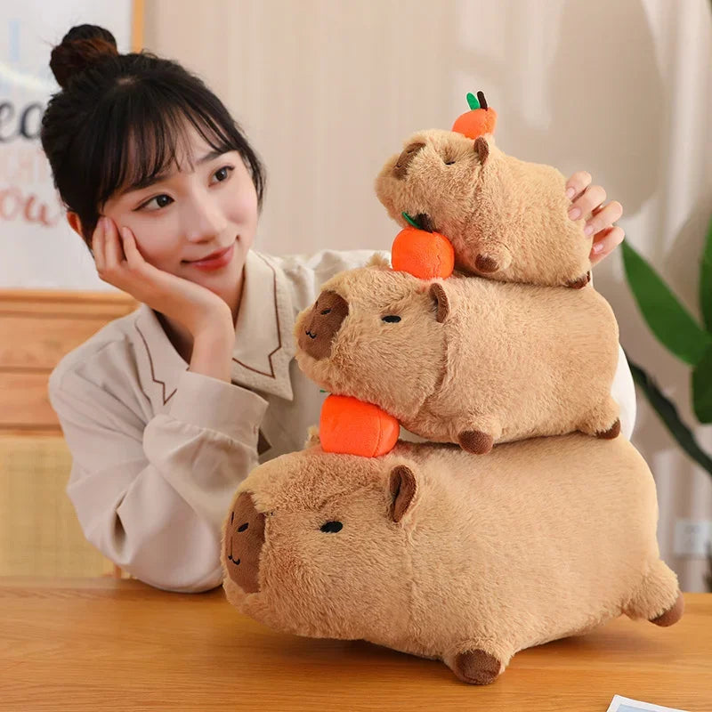 Capybara Plush Toy Simulation Capibara Cosplay Unicorn Dinosaur Dress Boba Bread Fruit Food Decor Birds Bubble Stuffed Animals