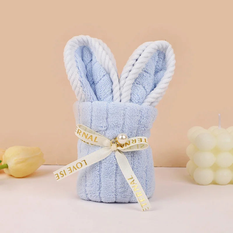 5Pcs Rabbit Towel Set Easter Gift Home Kitchen Bathroom Decor Supplies Wedding Baby Shower Kids Birthday Party Favors Guest Gift
