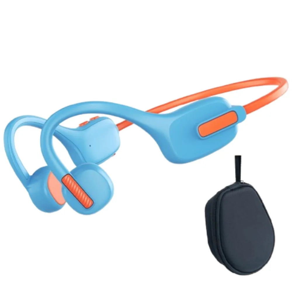 Hands-free Kids Bluetooth Headphones Earbuds Built-in 8GB Bone Conduction Headphone Stereo Sound Adjustable