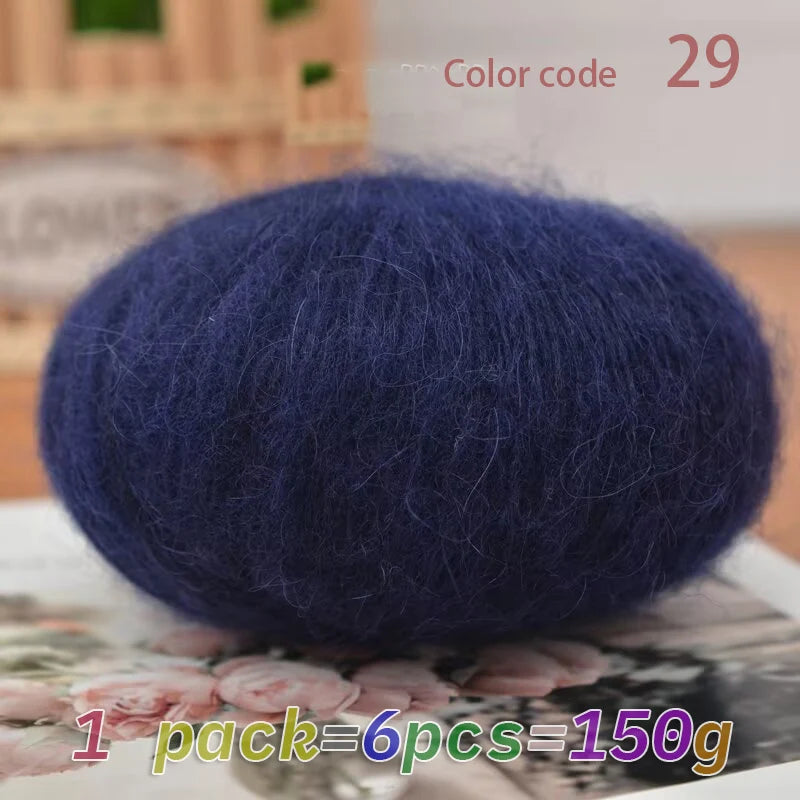 Luxury mohair blend yarn, soft merino wool blend, DIY knitting and crochet projects, containing 45% mohair, 40% merino wool, 15%
