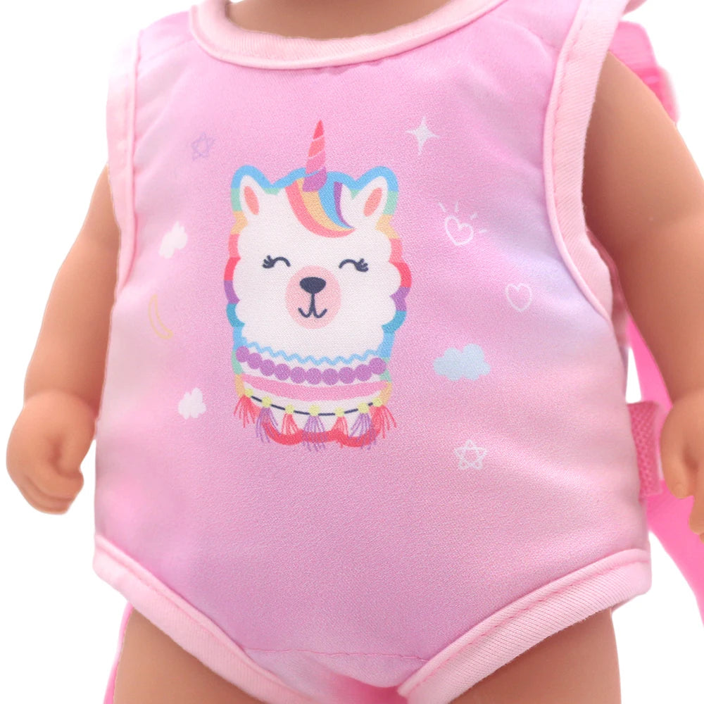 Alpaca Style Dolls Out Going Carry Bag 43-45cm Newborn Doll Clothes Accessories Christmas Birthday Gift18 Inch Doll Backpack Bag