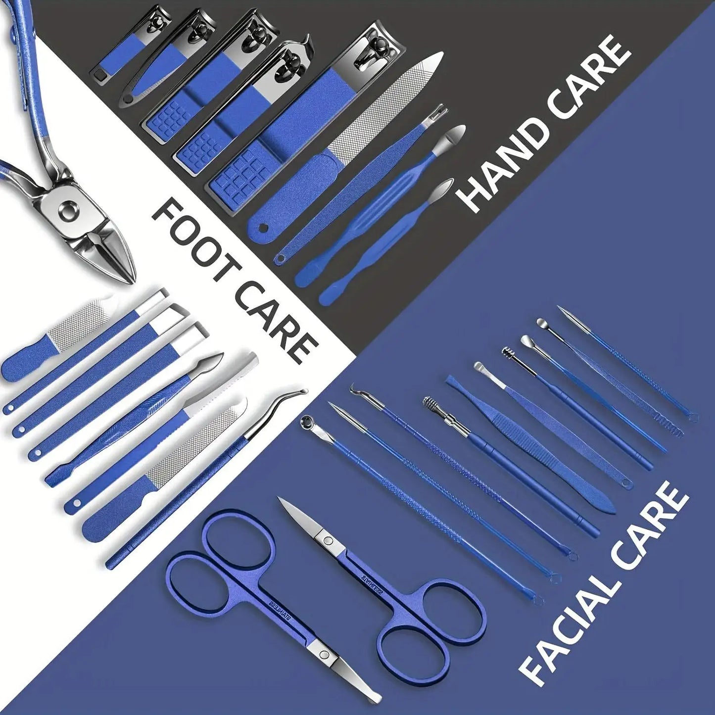 30pcs Manicure Set Portable Stainless Steel Nail Cutter Trimming Tool Beauty Pedicure Kit Finger Care Nail Clipper Scissors Set