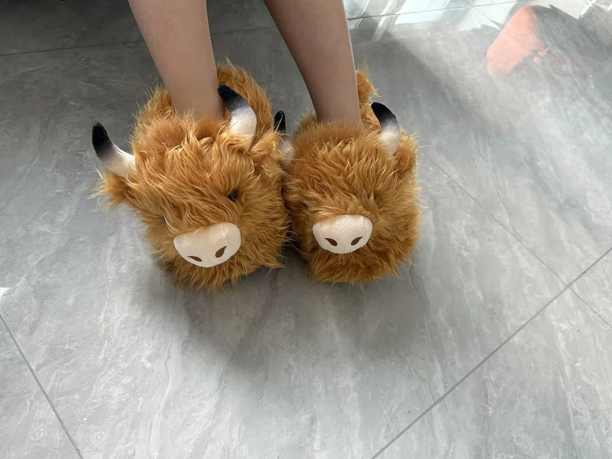 Long-Haired Cow Scotch Highland Cow Animal Shoes, Size 28*27*19cm, Purchase of the Store, Shoes for the Quantity of Yourself, Look at Whether You Wear It