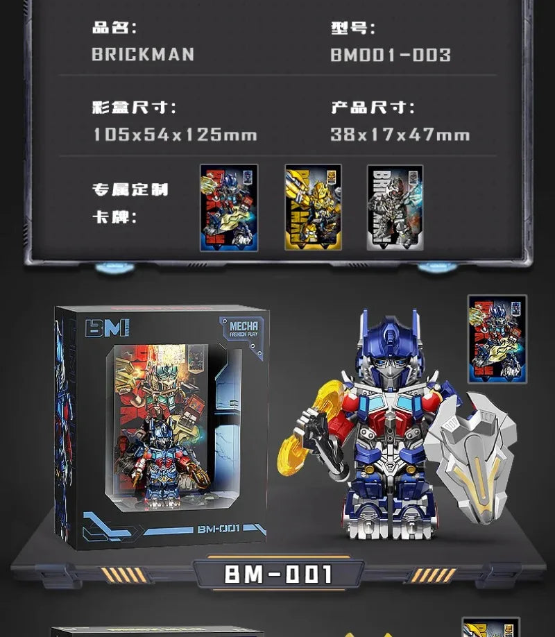 Transformers Optimus Prime Blocks MOC Small Grain Megatron Children's Assembly Toy Bumblebee Model Desktop Ornament Gift
