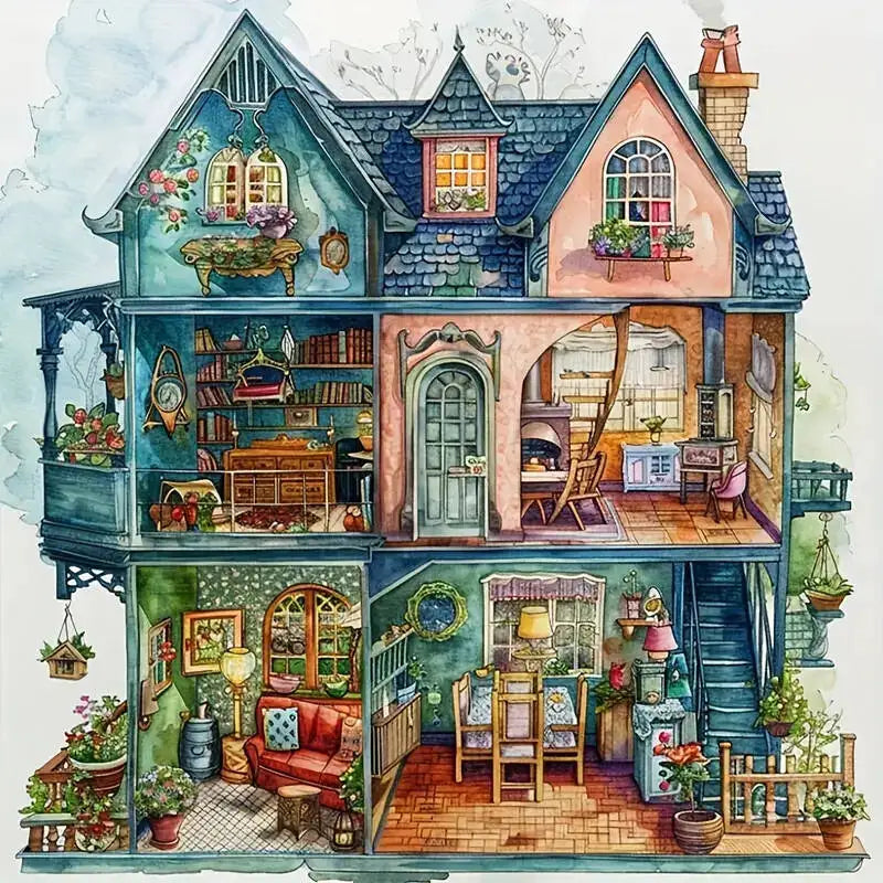 5D Diamond Painting Store House Landscape DIY Diamond Mosaic Book Handmade Hobby Embroidery Wall Decor Unique Gift