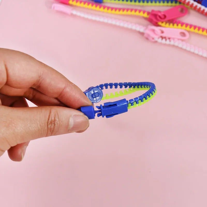 12/24Pcs Antistress Zipper Bracelets Sensory Fidget Toy Kids Birthday Party Favors Goodie Pinata Filler Wedding Gift for Guests