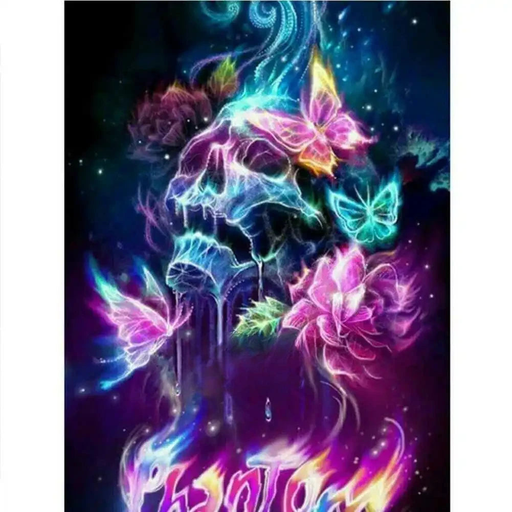 Oil Painting By Numbers Gothic Skull Death God Number Drawing Canvas DIY Pictures By Numbers Home Decor