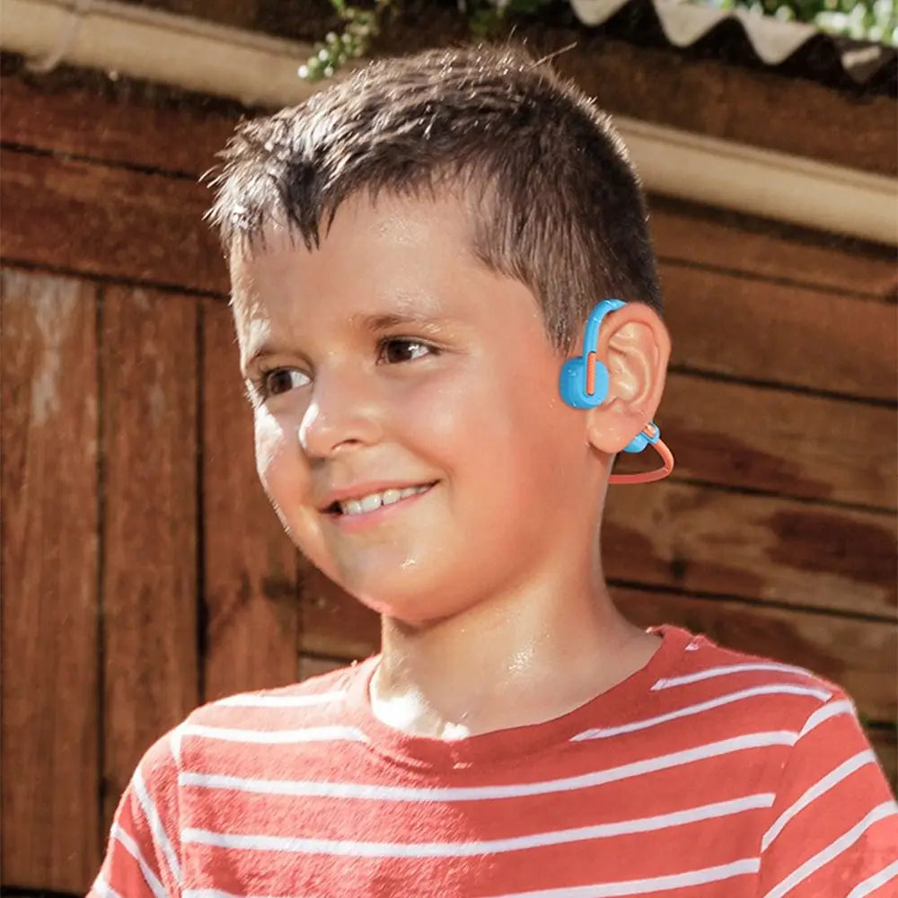 Hands-free Kids Bluetooth Headphones Earbuds Built-in 8GB Bone Conduction Headphone Stereo Sound Adjustable