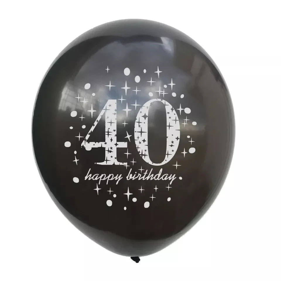 18 21 30 40 Year Happy Birthday Paper Banners Birthday Party Decorations Adult Black Gold Anniversary Party Supplies Photo Props