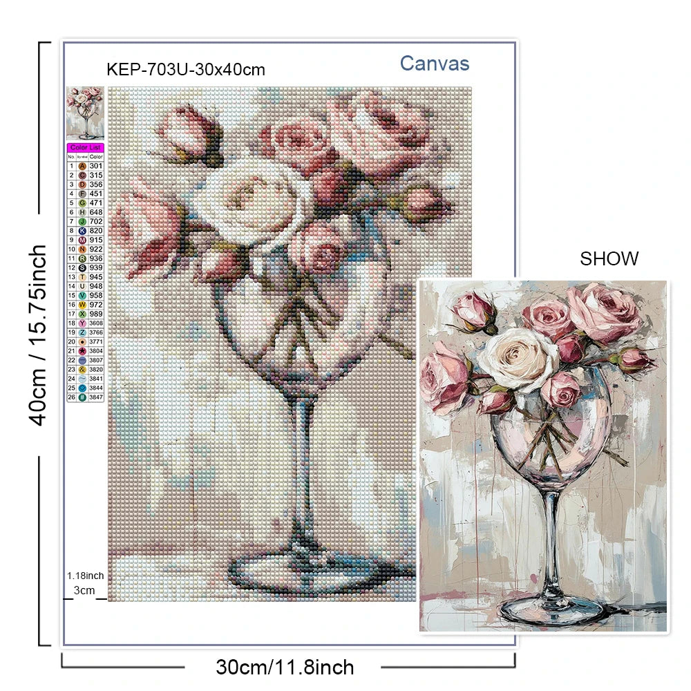 5D Diamond Painting Bouquet in Cup Color Flower Art Full Diamond Mosaic Cross Stitch DIY Modern Home Decor New Arrivals 2025