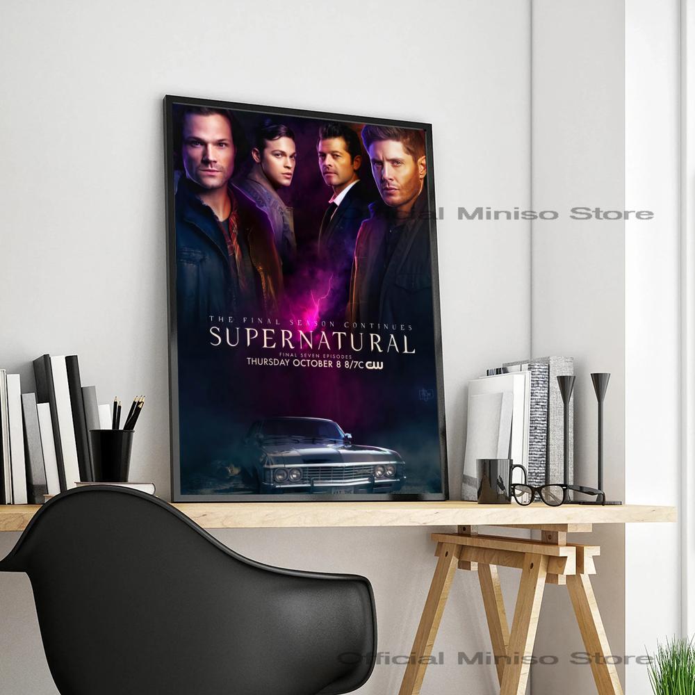 1pc Tv Show Supernatural Poster Self-adhesive Art Waterproof Paper Sticker Coffee House Bar Room Wall Decor
