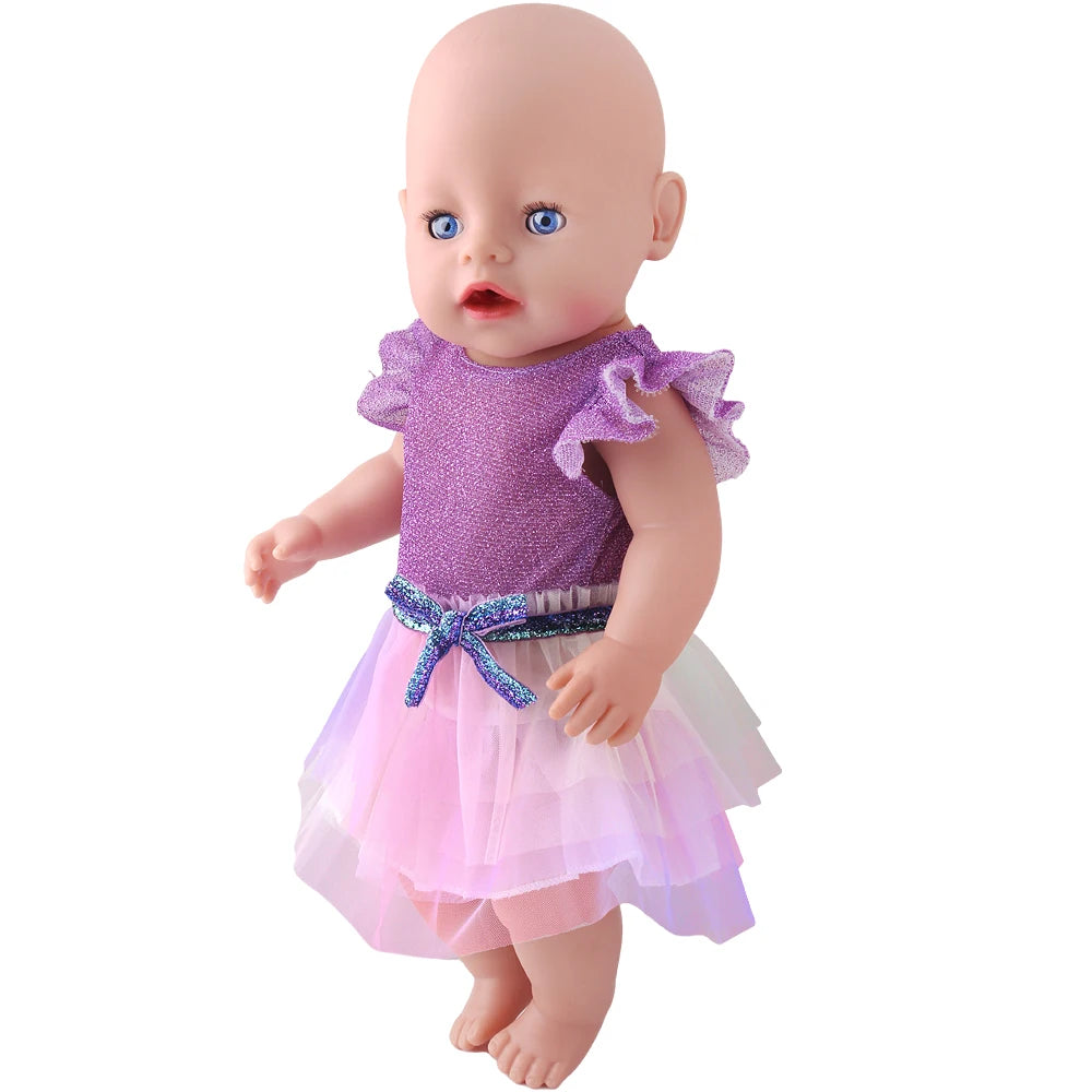 Cute Princess Tutu Skirt American 18 Inch Girl Doll Tulle Dress Children Toys Ours & Generation Dolls Cute Skirt Accessories