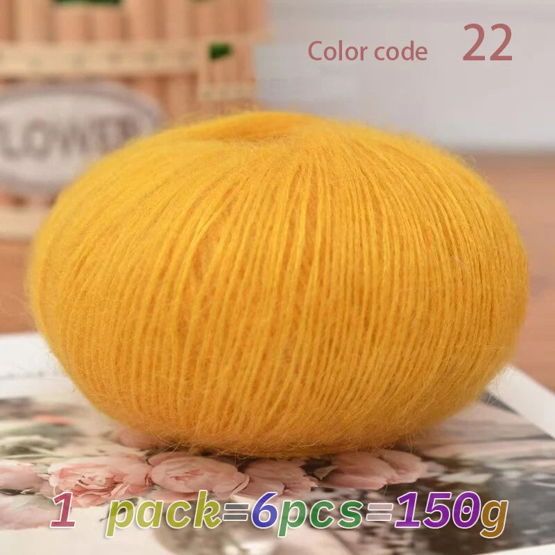 Luxury mohair blend yarn, soft merino wool blend, DIY knitting and crochet projects, containing 45% mohair, 40% merino wool, 15%