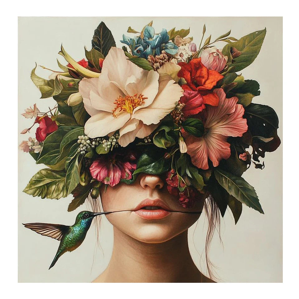 5D DIY Diamond Painting Art Surrealism Flowers Sunglasses Girl Bird Mosaic Embroidery Kit  Rhinestone Cross Stitch Home Decor