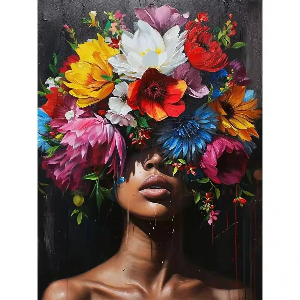 5D DIY Diamond Art Kit Full square Round Drill Mosaic Embroidery Beauty Women,Flowers,Sunglasses Imitation Diamonds Wall Decor