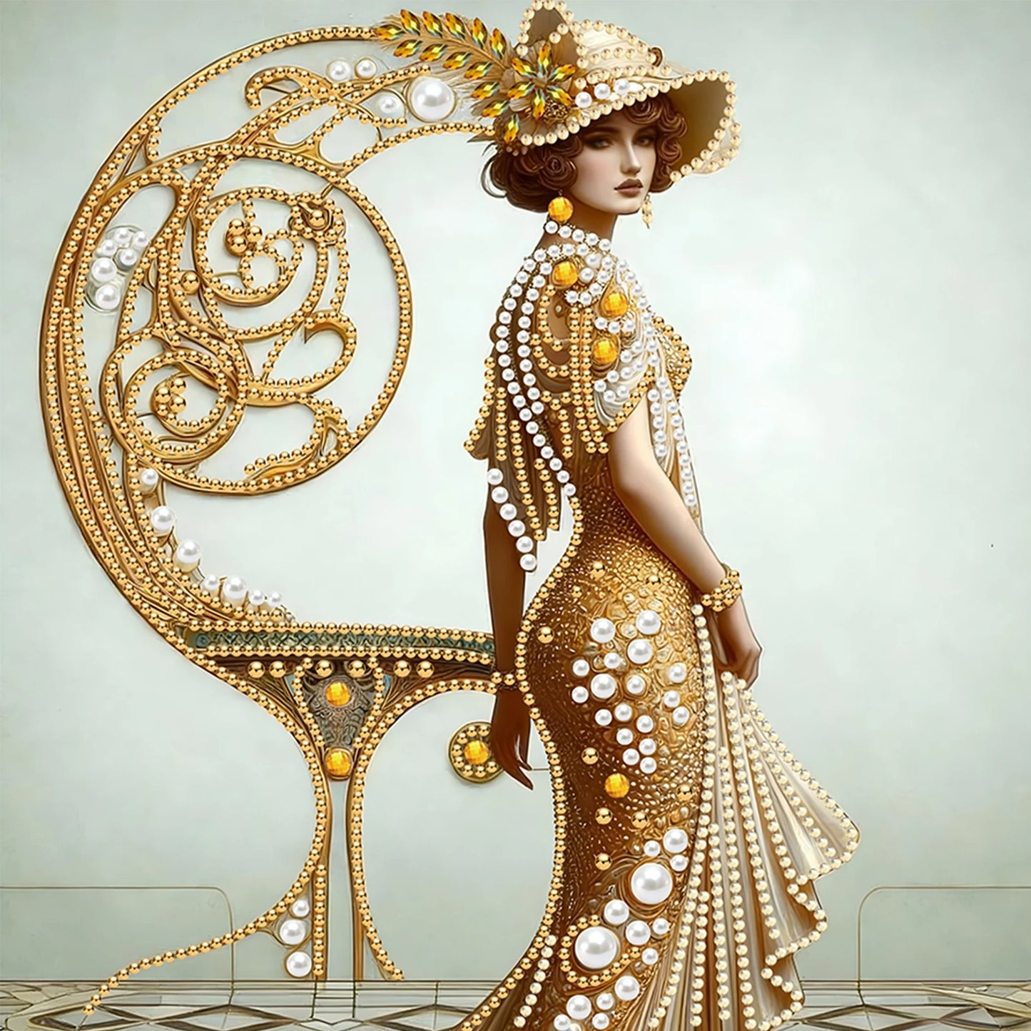Beauty Special Shaped 5D DIY Partial Drill Diamond Art Kit for Adults Beginners Home Decor Crystal Diamond Art 11.81x15.75inch