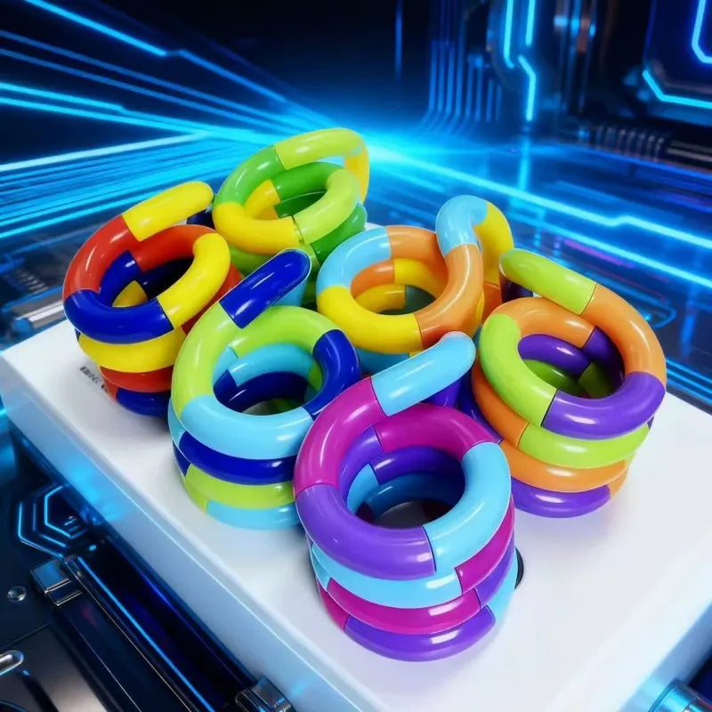 1/3/5pcs Deformable Rope Crystal Twist Rope Pressure Stress Relief Toys Rrainbow Color Deformation Rope Knot Anti Stress Toys