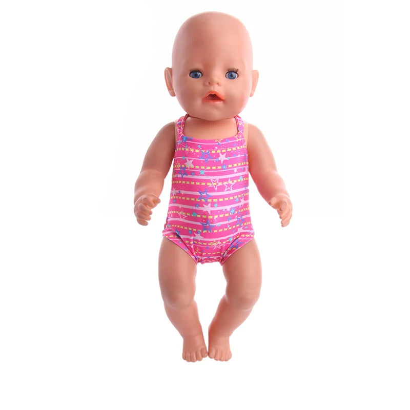 Multi-style Doll Swimsuit Cute Seaside Outfit For 43CM Baby Doll&18Inch American Doll Accessories,Our Generation Girl Gifts Toys