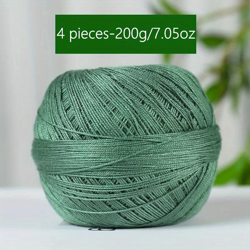 1PC Premium Mercerized Silk Lace Yarn Bundle-Soft, Durable, Vibrant Colors for DIY Knit & Crochet  Soft and Suitable for Summer