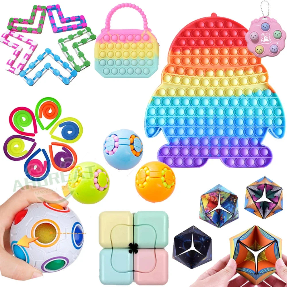 6-24pcs Random Fidget Toys Pop Mysterious Gifts Pack blind box Different Fidget Set Antistress Relief Toys for Children Adult